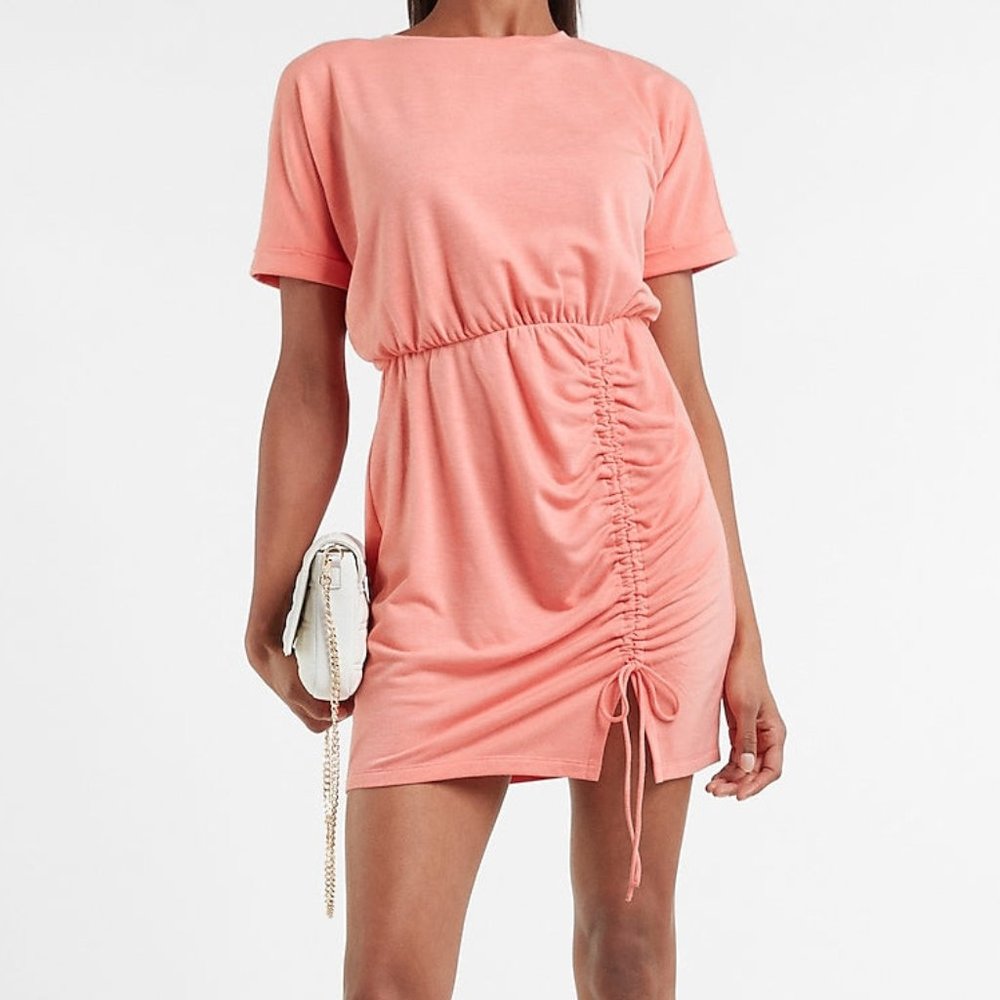 NWT Express Cinched Tie T-Shirt Dress Size M